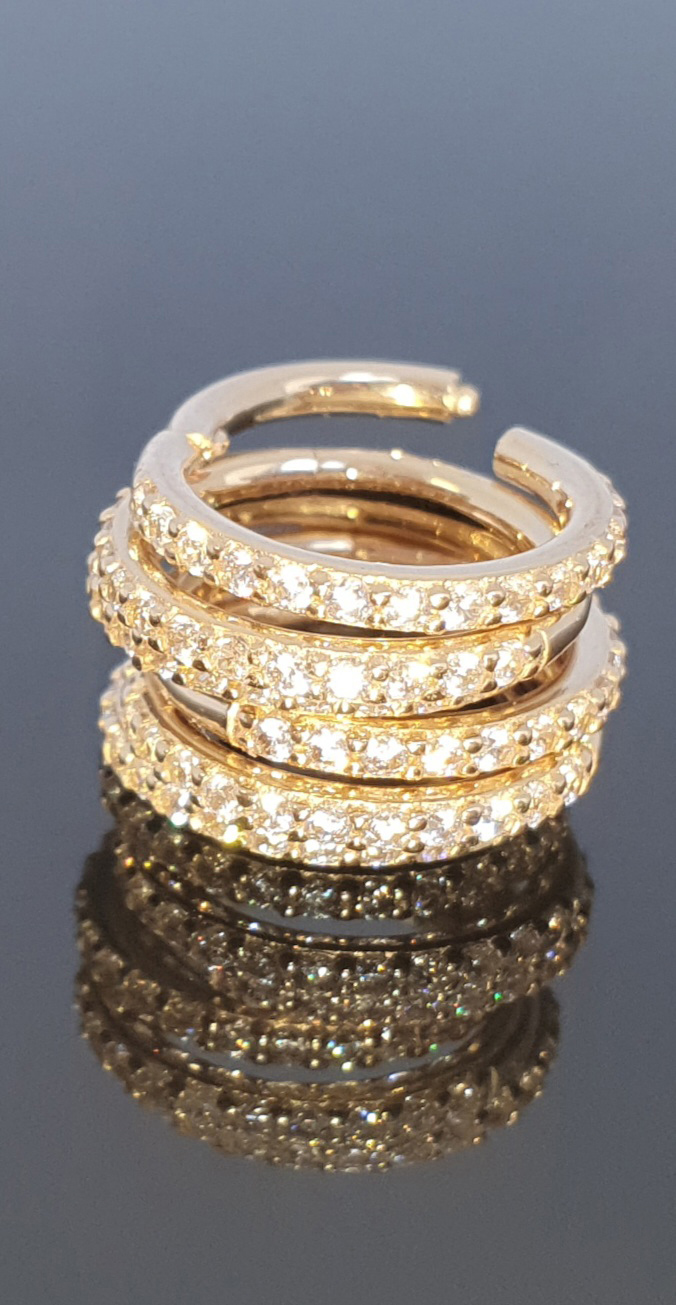 belong gold crystal hinged clicker body jewellery